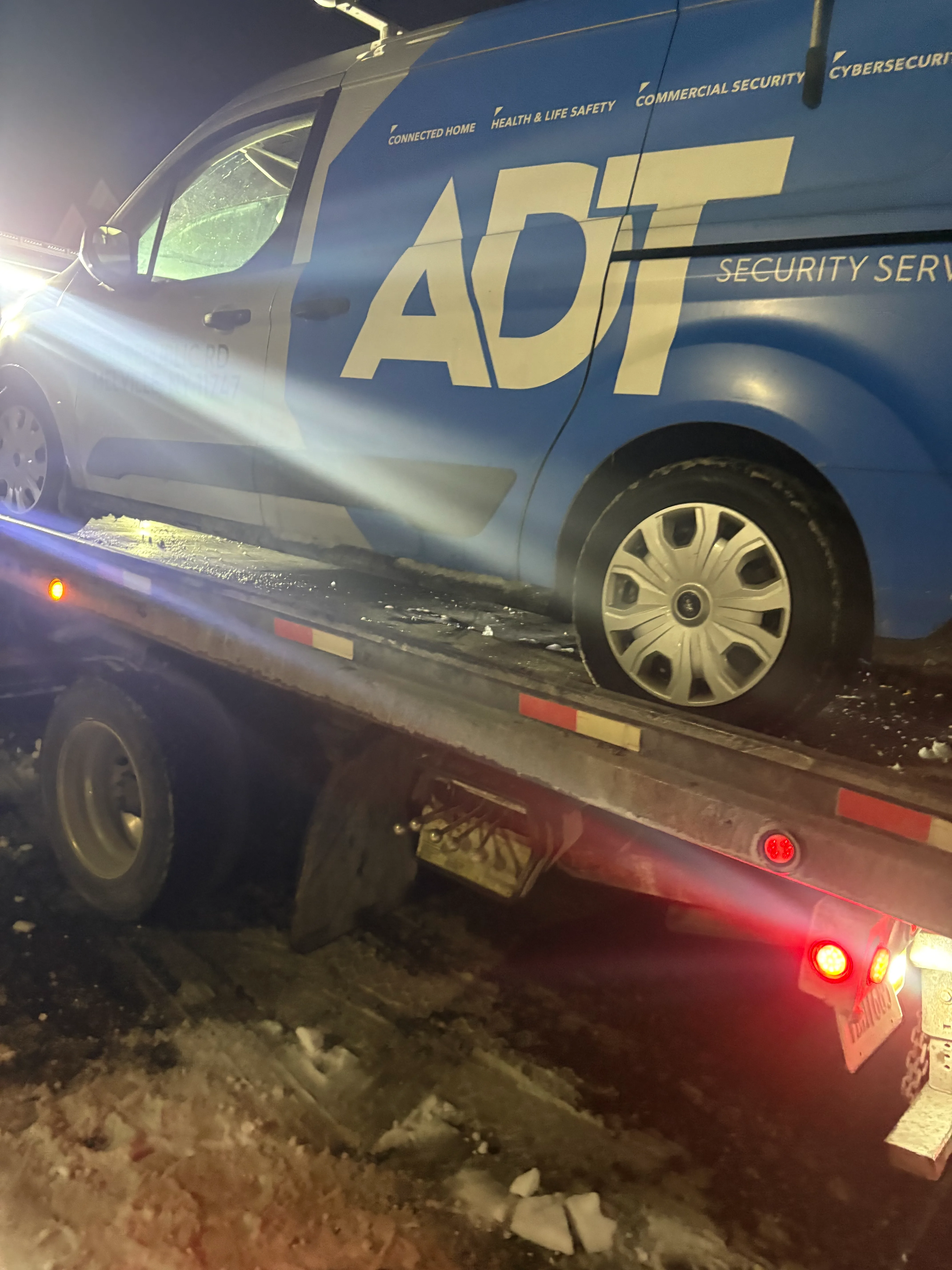 FKD Transportation Services commercial towing at night